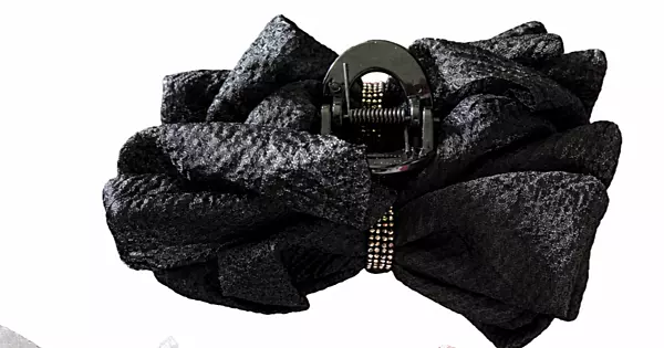 Oversized Organza Flower Hair Claw Clip with Crystal Accent
