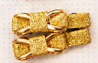 Textured Bow Hair Pins with Gold-Tone Detail