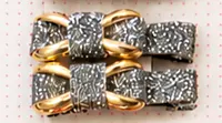 Textured Bow Hair Pins with Gold-Tone Detail