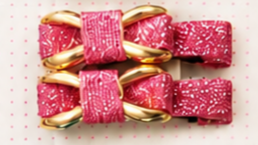 Textured Bow Hair Pins with Gold-Tone Detail