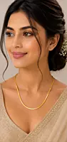 Gold-Tone Long Oval Link Chain Necklace with Knot Detail