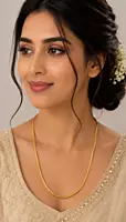 Gold-Tone Minimalist Long Oval Link Chain Necklace
