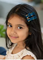 Textured Bow Hair Pins with Gold-Tone Detail