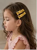 Textured Bow Hair Pins with Gold-Tone Detail