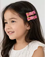 Textured Bow Hair Pins with Gold-Tone Detail