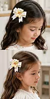 Cute Girls’ Hair Accessories Collection with Teddy Bear Bows, Star Clips and Glitter Headbands