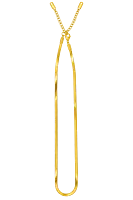 Gold-Tone Long Oval Link Chain Necklace with Knot Detail