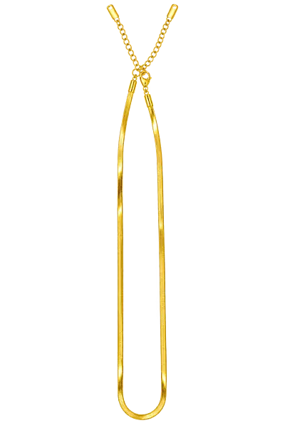 Gold-Tone Long Oval Link Chain Necklace with Knot Detail