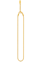 Gold-Tone Minimalist Long Oval Link Chain Necklace