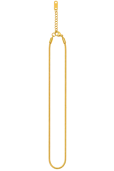 Gold-Tone Minimalist Long Oval Link Chain Necklace