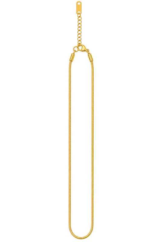 Gold-Tone Minimalist Long Oval Link Chain Necklace