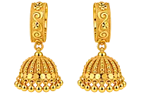 Gold-Tone Traditional Jhumka Earrings cylinder