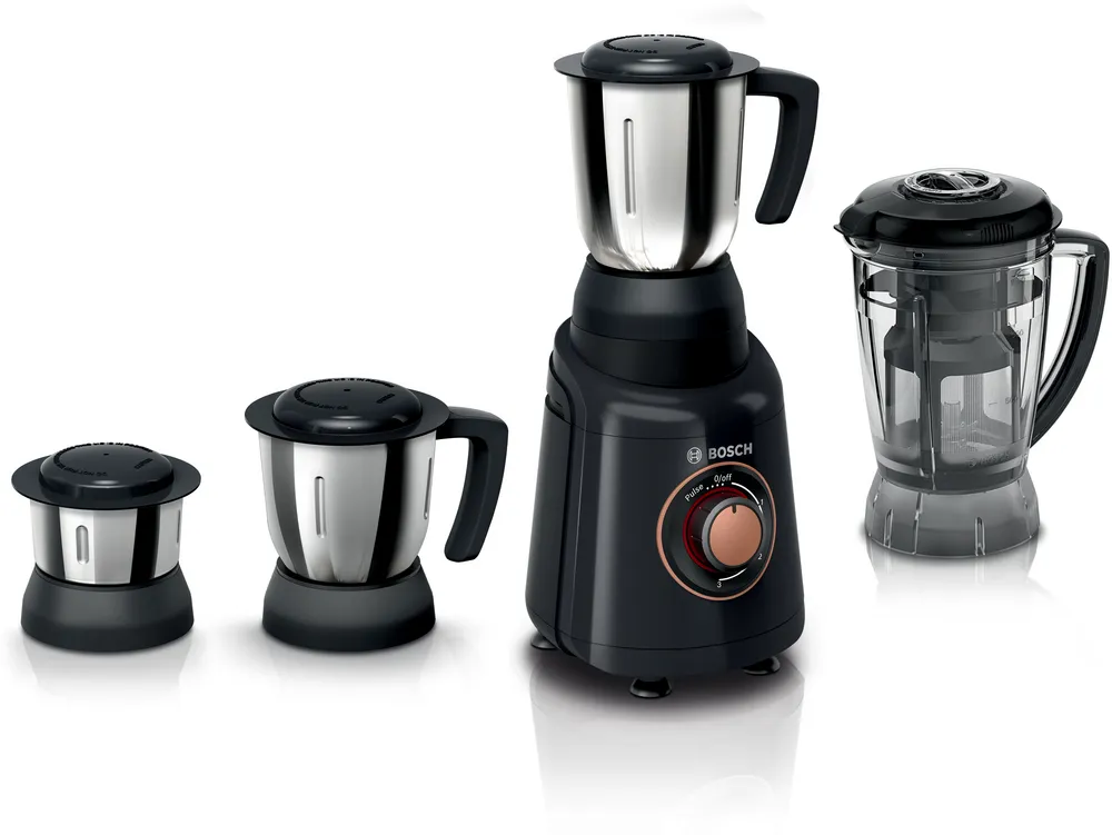 Bosch TrueMixx Joy 750W Mixer Grinder – Black – Powerful Motor,3 Jars, High-Speed Grinding