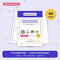 Puzzle Fun Book: Mazes, Dot to Dot & Spot the Difference – 60 Pages