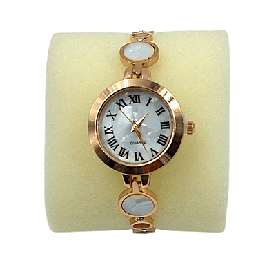 Rose Gold Mother of Pearl Bolo Bracelet Watch for Women