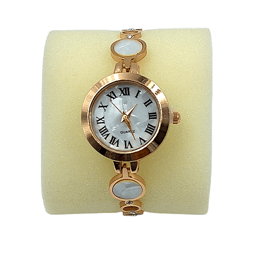 Rose Gold Mother of Pearl Bolo Bracelet Watch for Women
