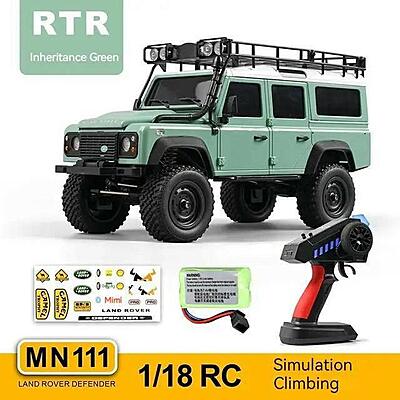 MN111 1:18 Scale 4WD RC Rock Crawler – Land Rover Defender D110 Alloy Edition| 2.4GHz RTR Off-Road Remote Control Car