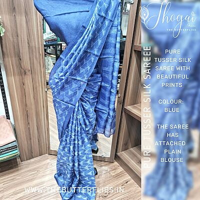 PURE TUSSER SILK SAREE ssgSTUS22507