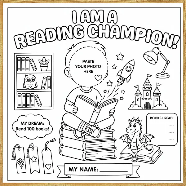 I Am a Reading Champion – Colour & Frame Kit