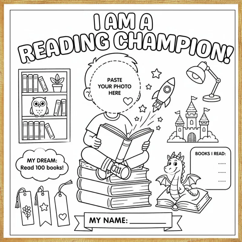 I Am a Reading Champion – Colour & Frame Kit