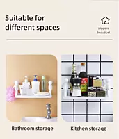 Human Shape ABS Stand | (Pack of 2) Self Adhesive Wall Mounted Shelf | No Drill Bathroom Storage Rack | Multipurpose Shelf for Kitchen Organizer, Bathroom, Kitchen & Bedroom