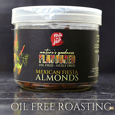 Oil Free Flavoured Mexican Fiesta Almonds 250 Grams Oil Free Flavoured Mexican Fiesta Almonds 250 Grams