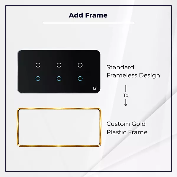 D2Touch Gold Plastic Frame For 2M/4M/6M/8M Panel Frame for Acrylic Glossy, Matte & Glass Panels, Add As Accessories Per Panel