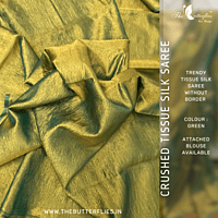 CRUSHED TISSUE SILK SAREE  USTSTES23516