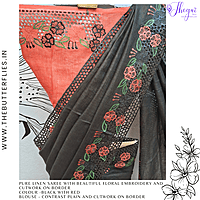 PURE LINEN SAREE YBRSLIN23627