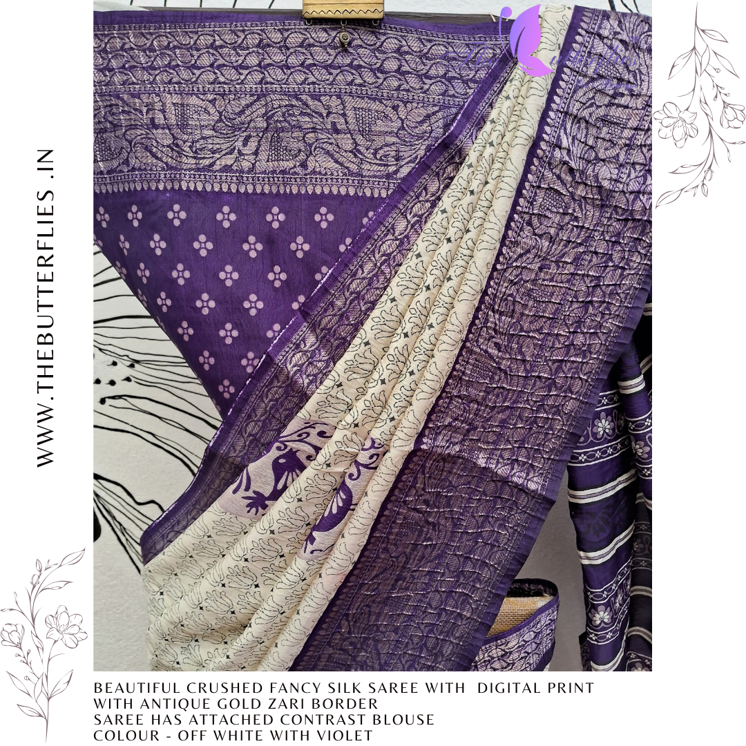 FANCY CRUSHED SILK SAREE RJASFSC24104