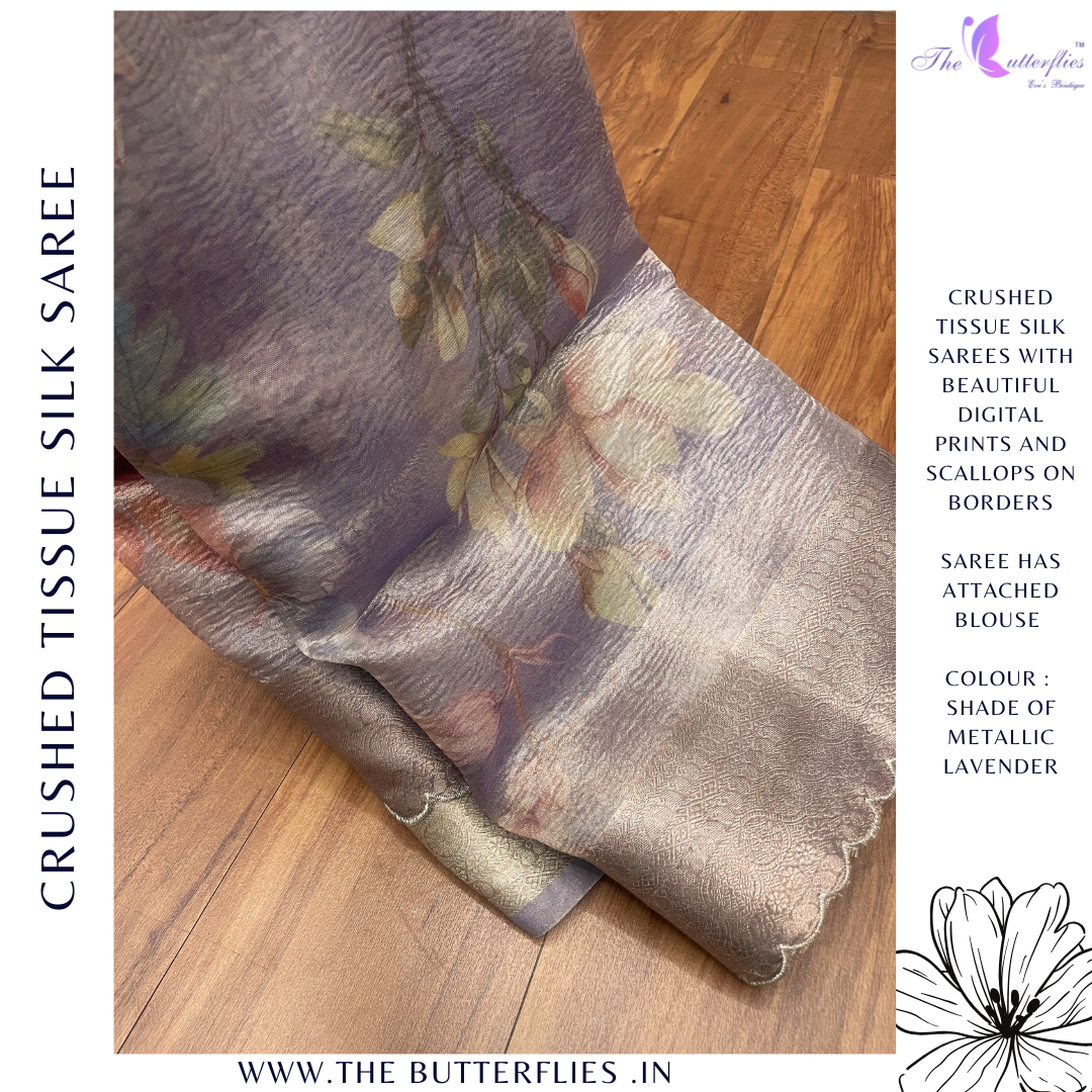 CRUSHED TISSUE SILK SAREE  DVFSTES23764