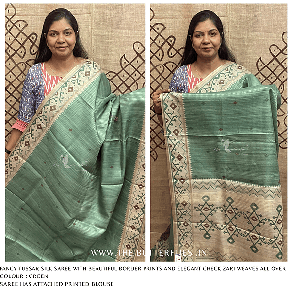 FANCY TUSSER SILK SAREE SFHSTUS24610