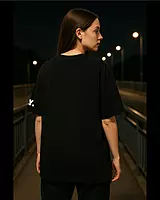 Unisex Black Plain Oversized Tee