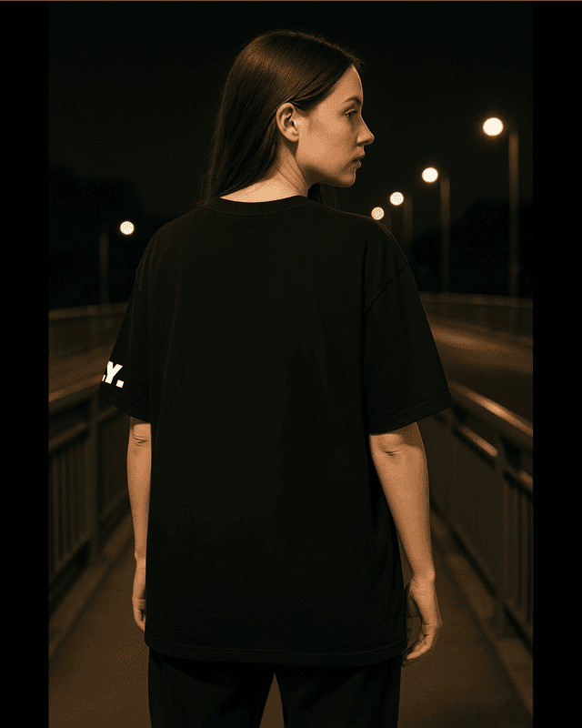 Unisex Black Plain Oversized Tee
