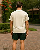 Unisex Off-White Plain Crew Neck Tee