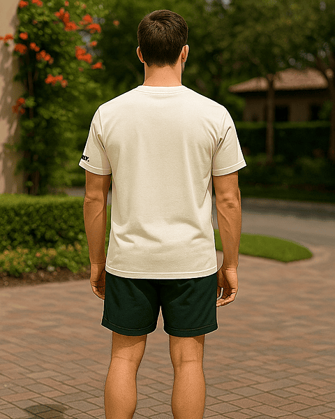 Unisex Off-White Plain Crew Neck Tee