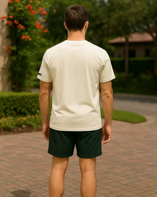 Unisex Off-White Plain Crew Neck Tee
