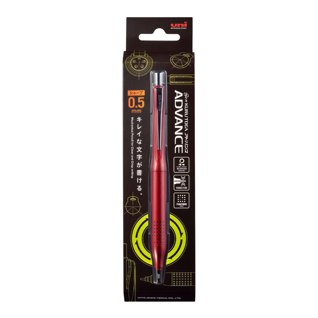 Mitsubishi Pencil | Mechanical Pencil | 0.5mm | Kurutoga Advance | M5-1030 1P | Red