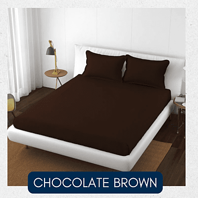 Neev 100% Cotton Plain Queen Fitted Bedsheet with 2 Pillow Covers (400 TC) Neev 100% Cotton Plain Queen Fitted Bedsheet with 2 Pillow Covers (400 TC)