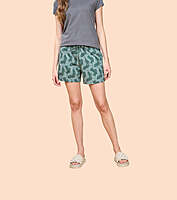 Enamor Essentials Womens Mid Rise Relaxed Fit Thigh Length Jersey Shorts E062