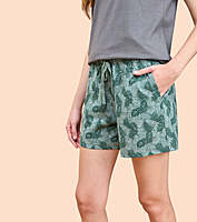 Enamor Essentials Womens Mid Rise Relaxed Fit Thigh Length Jersey Shorts E062