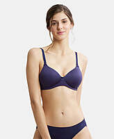 Jockey Wirefree Padded Microfiber Elastane Stretch Full Coverage T-Shirt Bra with Magic Under Cup 1819