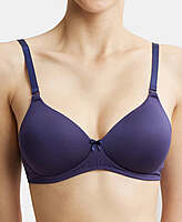 Jockey Wirefree Padded Microfiber Elastane Stretch Full Coverage T-Shirt Bra with Magic Under Cup 1819