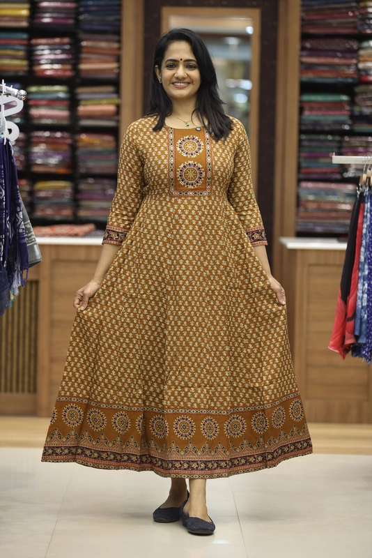 1831jemustard yellow anarkali 48 length top