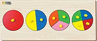 Wooden Circle Fraction Knob Puzzle