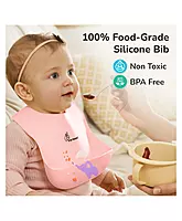 R For Rabbit- Safari Silicone Bib - Peach