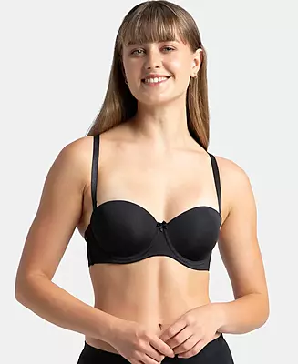 JOCKEY Under-Wired Padded Soft Touch Microfiber Elastane Stretch Full Coverage Strapless Bra with Ultra-Grip Support Band 1831