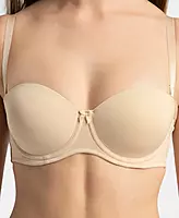 JOCKEY Under-Wired Padded Soft Touch Microfiber Elastane Stretch Full Coverage Strapless Bra with Ultra-Grip Support Band 1831
