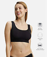 Jockey Wirefree Padded Soft touch Microfiber Elastane Bonded Tech Full Coverage Lounge Bra with 360 Degree Stretch 1839