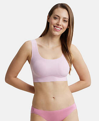 Jockey Wirefree Padded Soft touch Microfiber Elastane Bonded Tech Full Coverage Lounge Bra with 360 Degree Stretch 1839